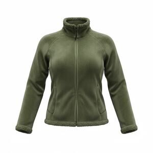 Green Tea Olive Plush Fleece Zip Jacket juniors  XL